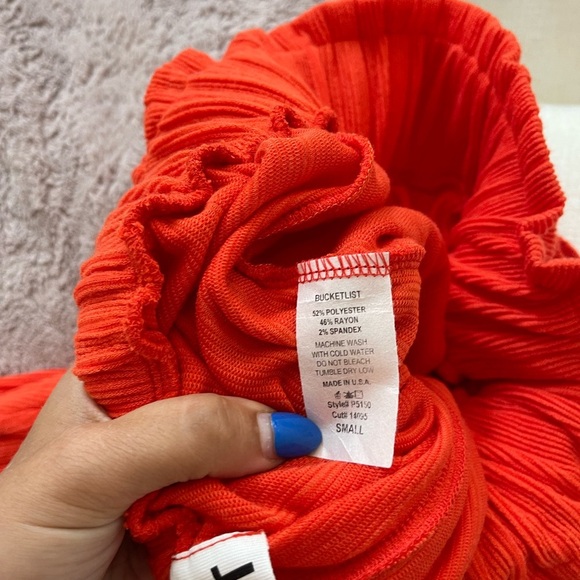 Bucket list Wide Leg Orange Pants - Picture 7 of 7